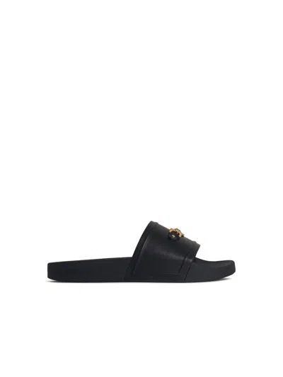 Versace Black Rubber Slippers