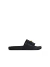 Versace Black Rubber Slippers In Black