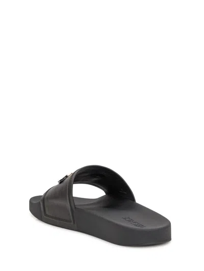 Versace Black Rubber Slippers
