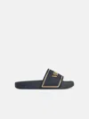 Versace Black Rubber Slippers In Black