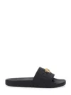 Versace Black Sandals With Medusa Plaque On The Front In Black