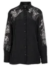 Versace Satin Lace Shirt In Black