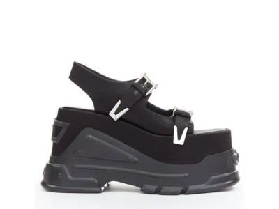 Versace Black Satin Silk Silver Medusa Sandals