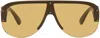 Versace Black Shield Aviator Sunglasses In Silver