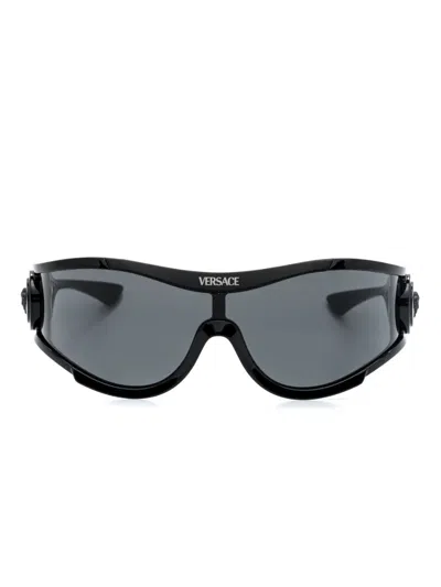 Versace Black Shield-frame Sunglasses