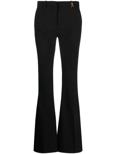 Versace Black Silk Blend Pants For Women In 1b000