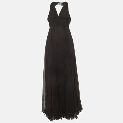 Versace Black Silk Halter Maxi Dress
