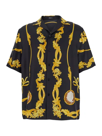 VERSACE BLACK SILK SHIRT