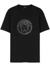 Versace Black Silk T-shirt In Black