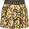 VERSACE BLACK SKIRT FOR GIRL WITH BAROQUE PRINT