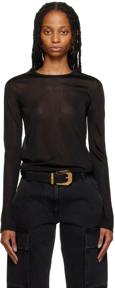 Versace Slashes Serie Knit Sweater In 1b000-black