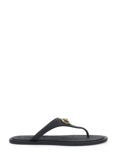 Versace Black Slides With Medusa Detail In Rubber Woman