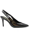 Versace Black Slingback Pumps In Black