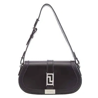 Pre-owned Versace Black Smooth Leather Greca Goddess Mini Shoulder Bag 10109511a051341b00p