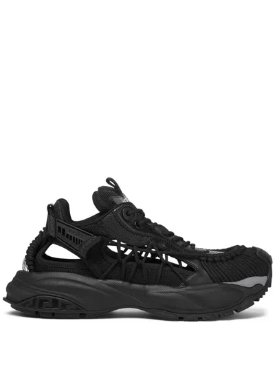 Versace Black Sneakers With Cut-out Design