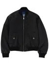 Versace Black Solid Mock Collar Jacket In Black
