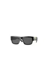 Versace Black Square Sunglasses In Gray