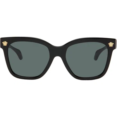 Versace Black Square Sunglasses In Neutral