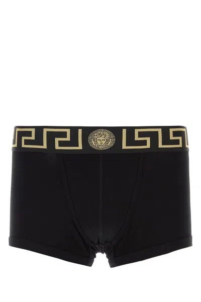 VERSACE VERSACE BLACK STRETCH COTTON BOXER SET