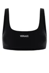 Versace Black Stretch Cotton Bra In Black