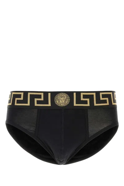 VERSACE BLACK STRETCH COTTON BRIEF