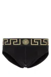 Versace Set Di Slip In Cotone Stretch Nero Uomo