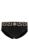 Versace Set Di Slip In Cotone Stretch Nero Uomo In Black