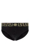Versace Stretch Cotton Brief Set With Geometric Pattern