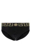 Versace Stretch Cotton Brief Set With Geometric Pattern