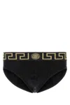 Versace Stretch Cotton Brief Set With Geometric Pattern