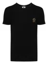 Versace White Crewneck T-shirt With Medusa Print On The Front In Cotton Stretch Man In Black