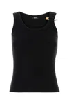Versace Safety Pin Ribbed Tank Top In Burgundy