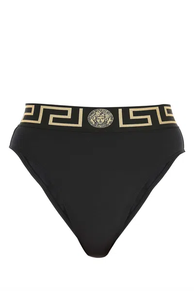 Versace Black Stretch Nylon Bikini Bottom