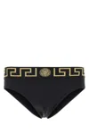 Versace Swim Brief With Greca Motif In Black