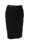Versace Stretch Viscose Skirt Asymmetric Hem In Black