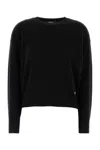 Versace Black Stretch Wool Blend Sweater In Black