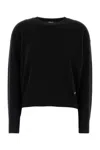 Versace Midnight Blue Stretch Wool Blend Sweater In Black