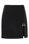 Versace Safety Pin A-line Wool Mini Skirt
