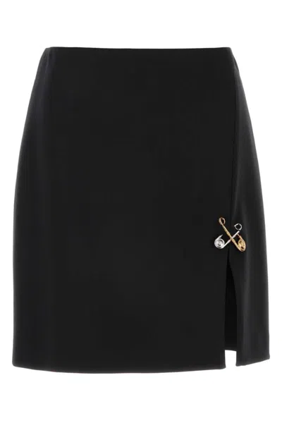 VERSACE BLACK SAFETY PIN SKIRT