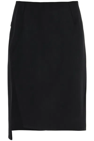 Versace Black Stretch Wool Skirt