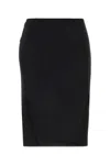 Versace Black Asymmetric Pencil Skirt In Black