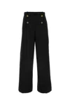 Versace High-rise Wool-blend Wide-leg Pants In Black