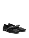 Versace 20mm Leather Ballerina Flats In Black