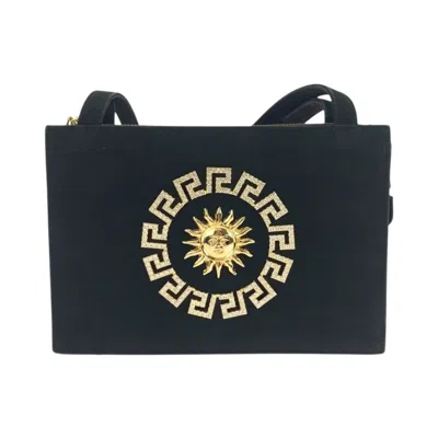 Pre-owned Versace Black Suede Shoulder Bag Tote Bag ()