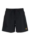Versace Black Swim Shorts With Elastic Drawstring Waist And Medusa Embroidery On The Front In Tech Fabric Ma