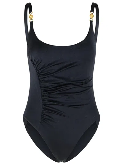 Versace Black Swimsuit In Polyamide Blend In Blue
