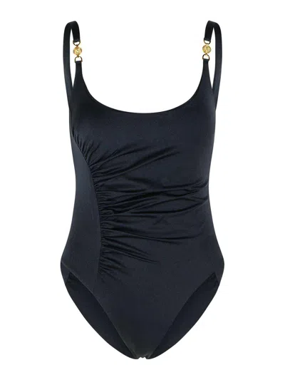 Versace Black Swimsuit In Polyamide Blend In Blue