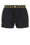 Versace Black Polyester Swimming Shorts In Black