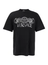 Versace Black T-shirt With Medusa Head Logo Print On The Front In Cotton Man In Black
