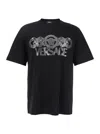 Versace Black T-shirt With Medusa Head Logo Print On The Front In Cotton Man In Black